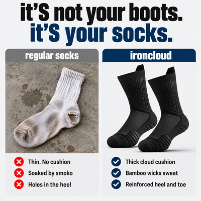 It's not your boots, it's your socks: regular socks vs IronCloud