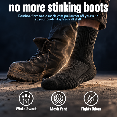 No more stinking boots: bamboo and mesh vent