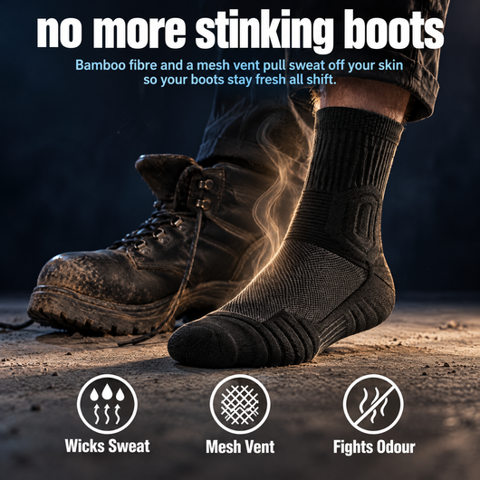No more stinking boots: bamboo and mesh vent