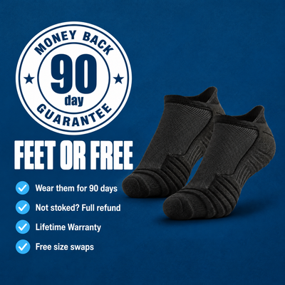 Feet or free: 90 day money back guarantee